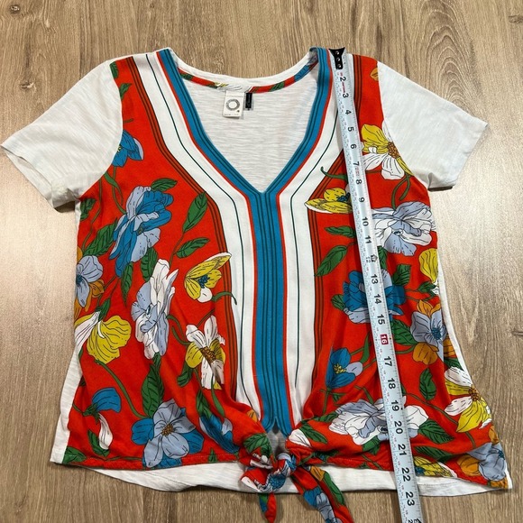 Akemi + Kin Anthropologie Size Small Boho Indie Floral Cottage Artsy Earth Shirt - Picture 7 of 12